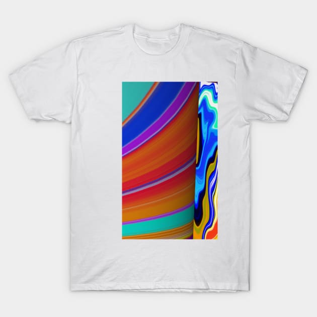 Abstract Colorful Marble Art Multicolor T-Shirt by Grafititee